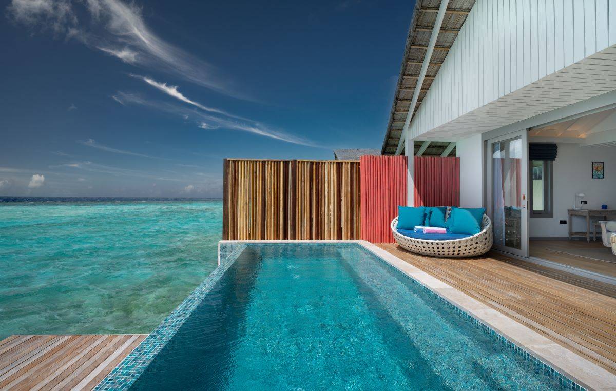 Cora Cora Maldives, Lagoon Pool Villa, Terrasse, Pool und Meer