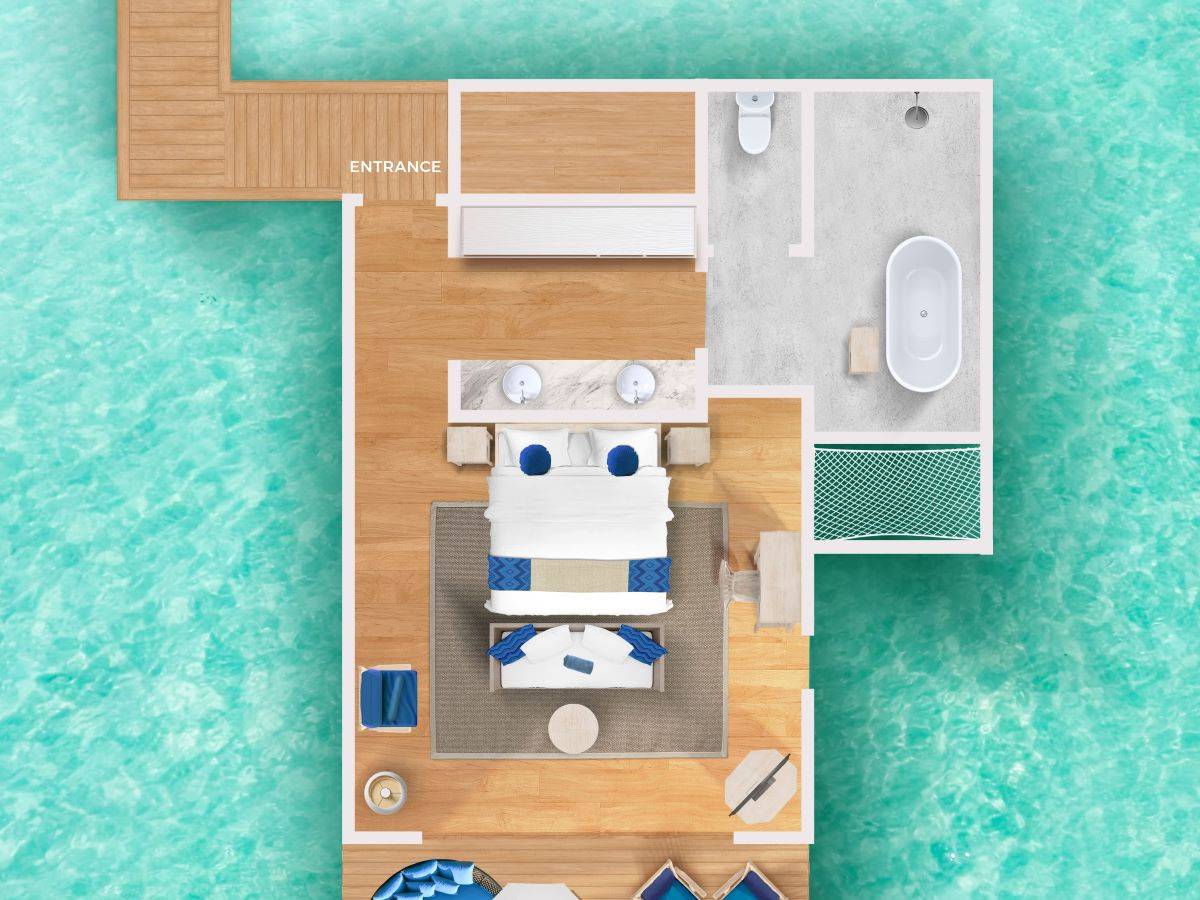 Cora Cora Maldives, Lagoon Pool Villa, Grundriss