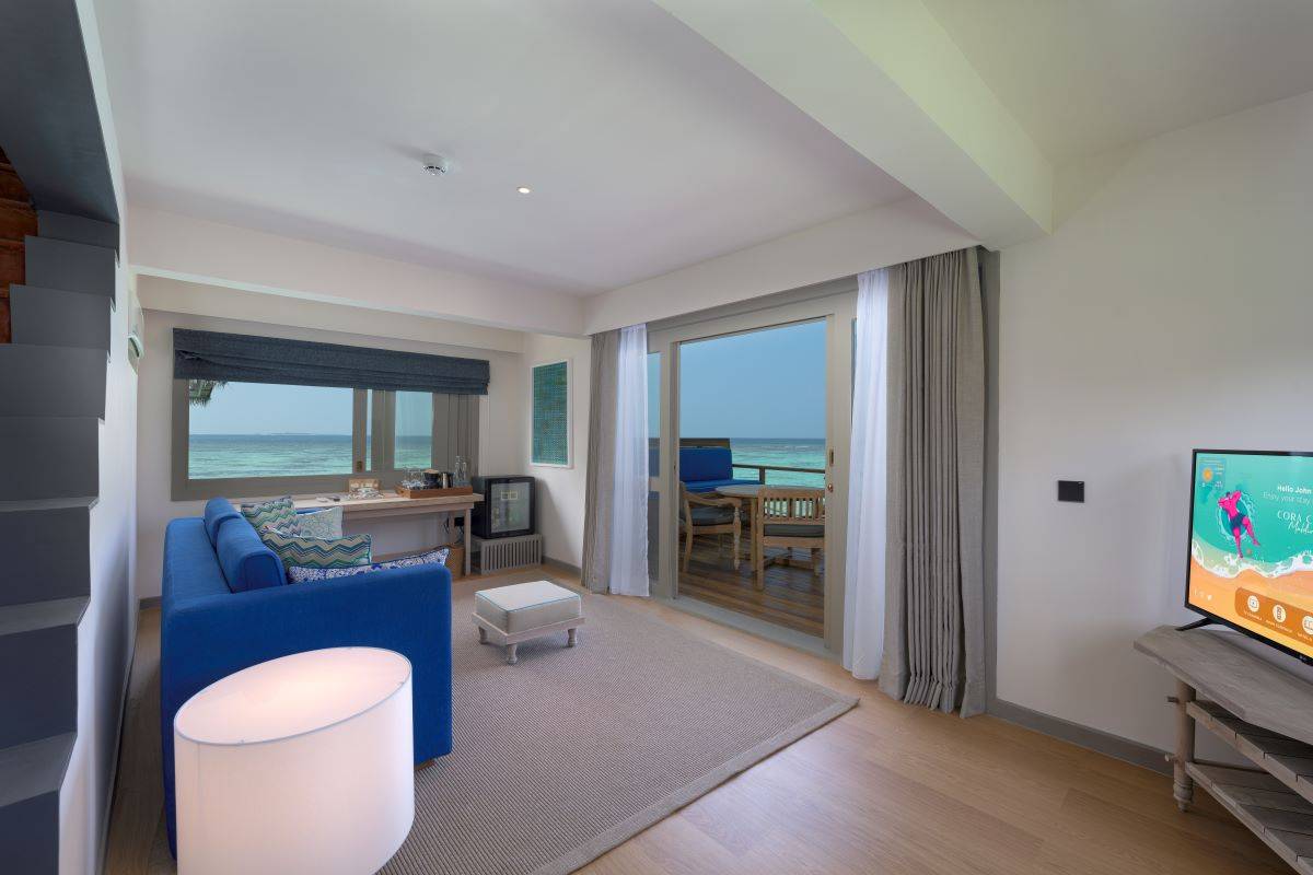 Cora Cora Maldives, Duplex Lagoon Pool Villa, Wohnbereich Erdgeschoss