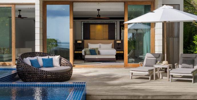 Terrasse, 2 Bedroom Family Beach Villa with Private Pool, Radisson Blu Resort Maldives