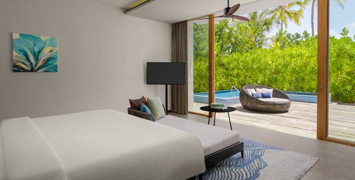 Wohnen, 3 Bedroom Family Beach Villa with Private Pool, Radisson Blu Resort Maldives