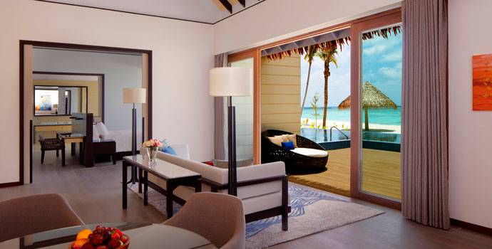 Wohnen, 2 Bedroom Beach Suite Villa with Private Pool, Radisson Blu Resort Maldives