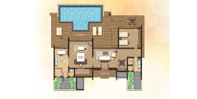 Grundriss, 2 Bedroom Beach Suite Villa with Private Pool, Radisson Blu Resort Maldives