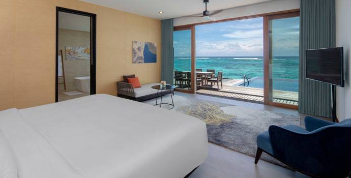 Schlafen unten, Presidential Water Villa, Radisson Blu Resort Maldives