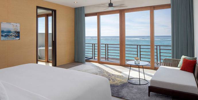 Schlafen oben, Presidential Water Villa, Radisson Blu Resort Maldives