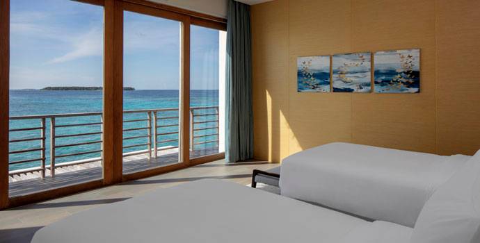 Twin Bett, Presidential Water Villa, Radisson Blu Resort Maldives