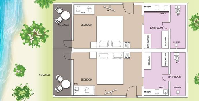 Grundriss, Family Villa, South Palm Resort Maldives