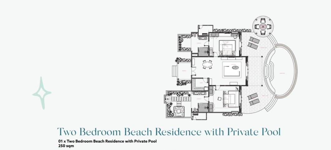 Nova Maldives, Malediven, 2 Bedroom Beach Residence with Private Pool, Grundriss
