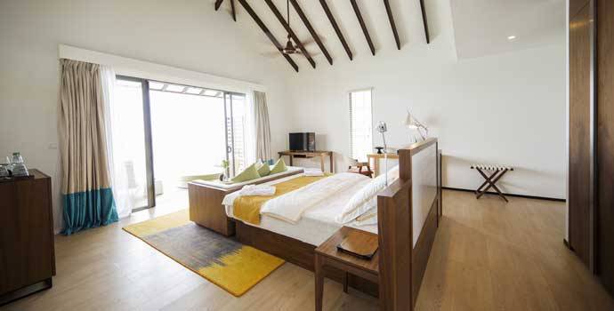 Wohnen, Wasserbungalow mit Pool Sonnenuntergangseite, ROBINSON Club Noonu