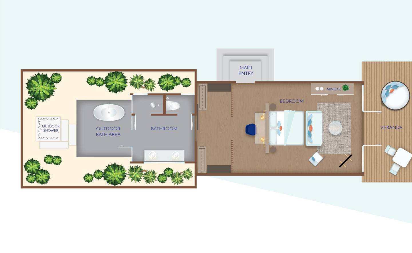 Emerald Faarufushi Resort & Spa, Malediven, Beach Villa with Pool, Grundriss