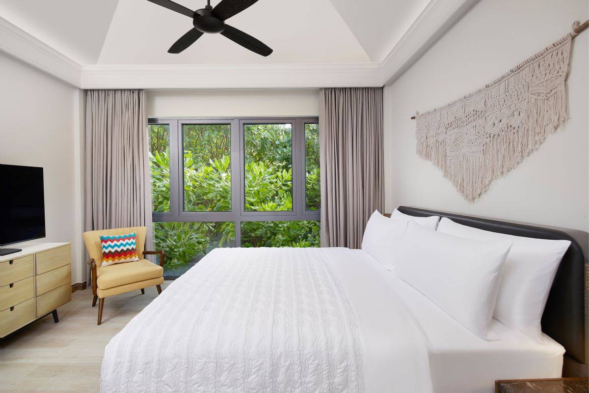 Le Méridien Resort & Spa, Malediven, Thilamaafushi Villa, Schlafzimmer