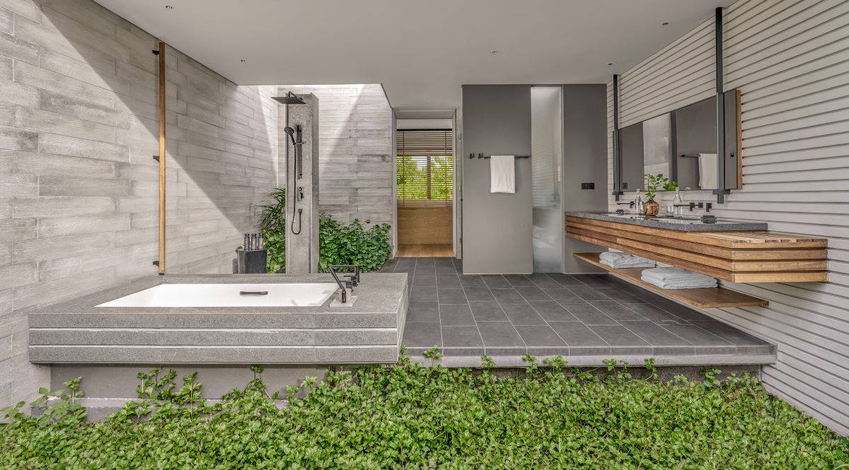 Alila Kothaifaru Maldives, Malediven Sunset Beach Pool Villa, Badezimmer