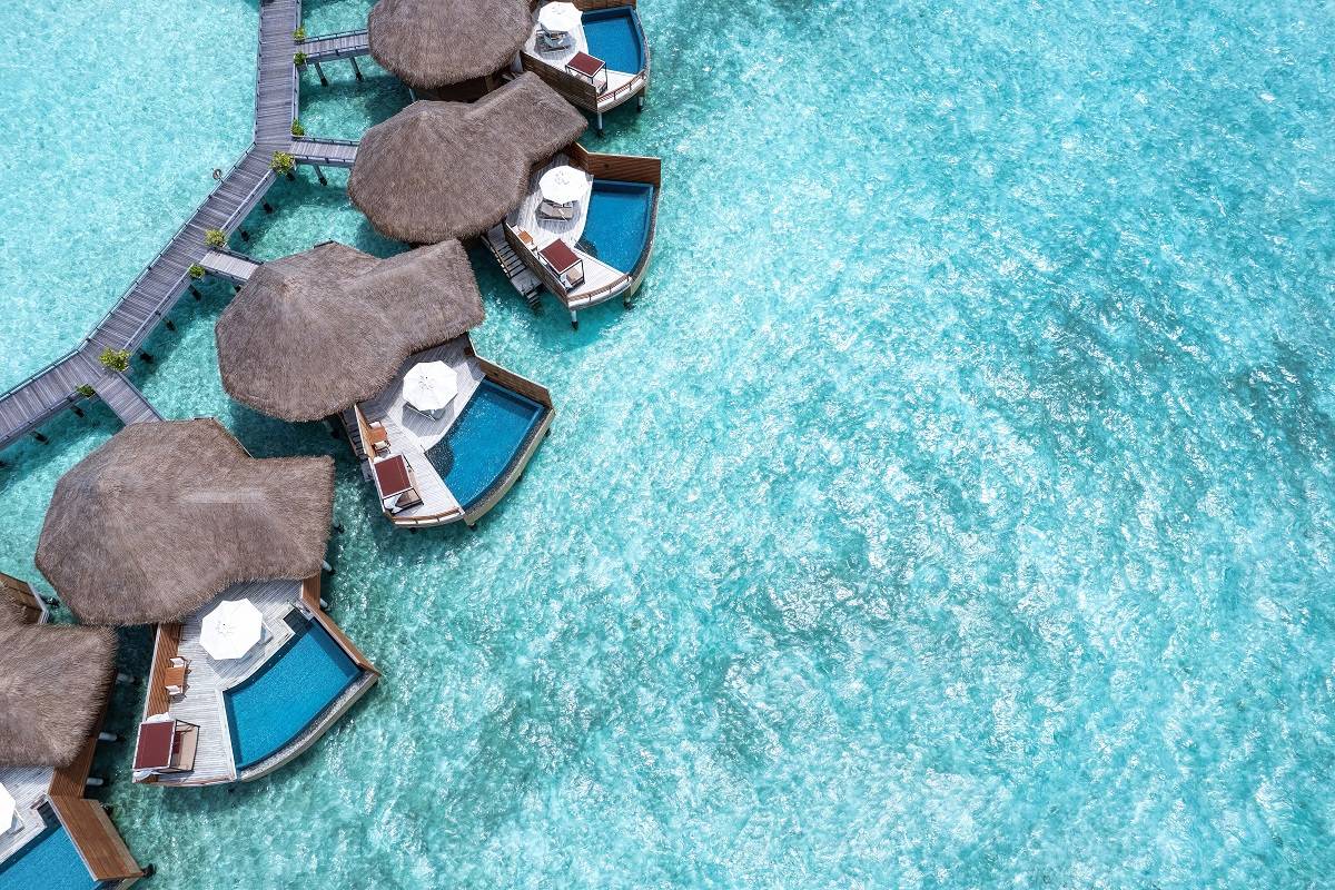 Baros Maldives, Water Pool Villa, Luftaufnahme