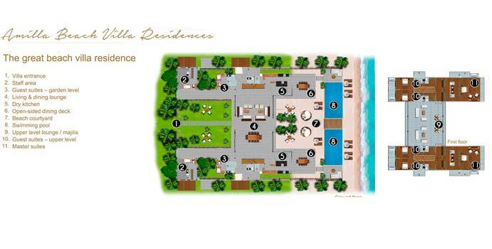 Grundriss, The Great Beach Residences, Amilla Fushi, Malediven