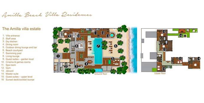 Grundriss, The Amilla Estate, Amilla Fushi, Malediven