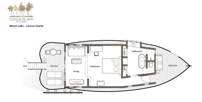 Dhoni Suite, Grundriss | Cocoa Island by Como