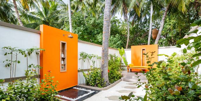 Badezimmer, Beachfront Villa, Angsana Velavaru