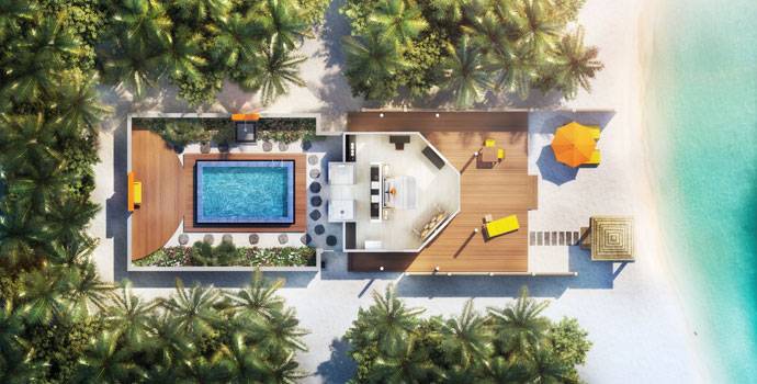 Grundriss, Deluxe Beachfront Pool Villa, Angsana Velavaru