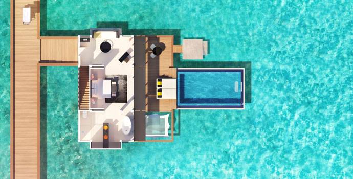 Grundriss, InOcean Pool Villa, Angsana Velavaru