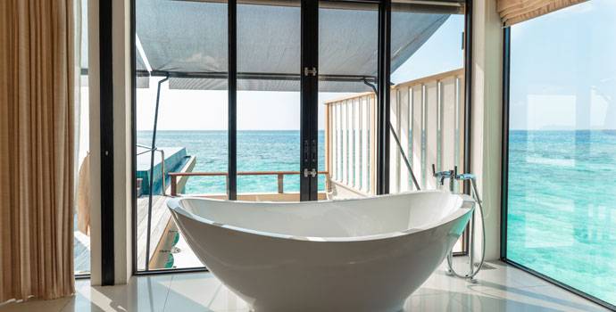 Badezimmer, Deluxe InOcean Pool Villa, Angsana Velavaru