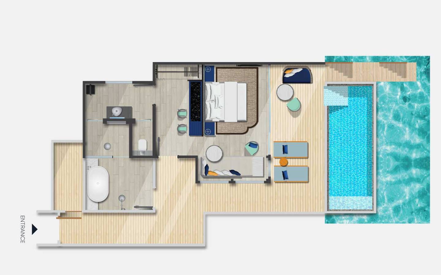 Avani Over Water Pool Villa, Grundriss