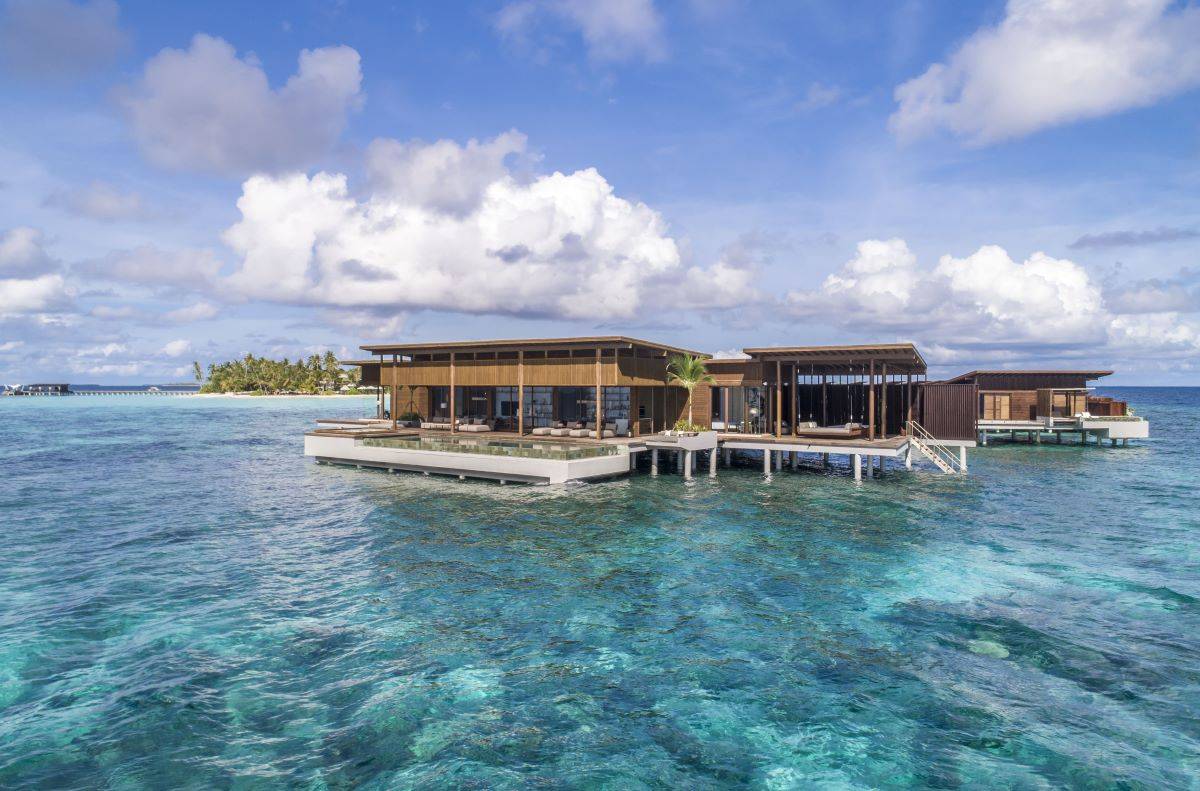 Park Hyatt Maldives Hadahaa, Kiaali Residence, Aupenansicht vom Wasser aus