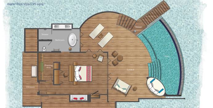 Grundriss, Water Pool Villas | Milaidhoo Island, Malediven