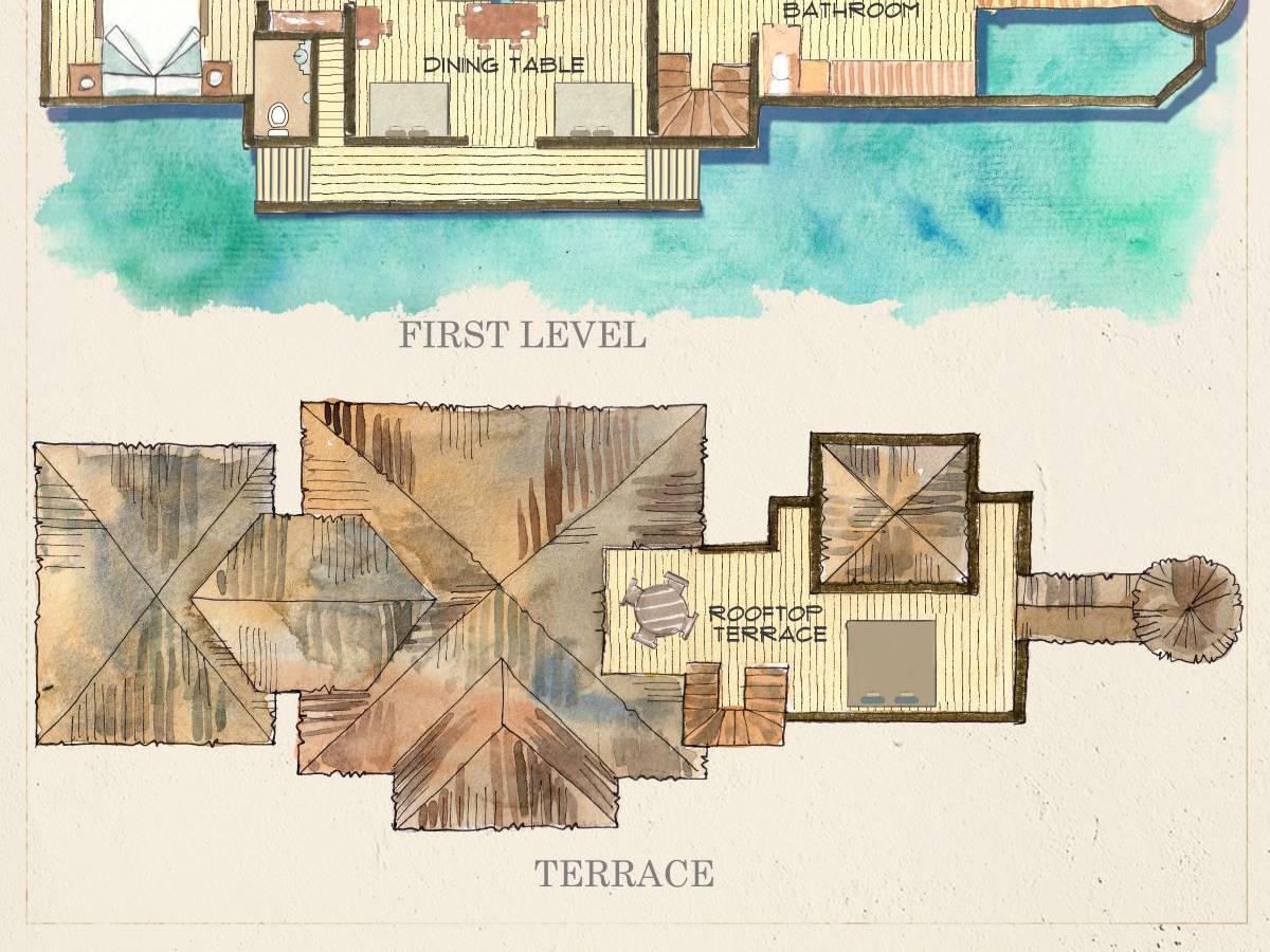 Gili Lankanfushi, Sunset Crusoe Residence, Grundriss