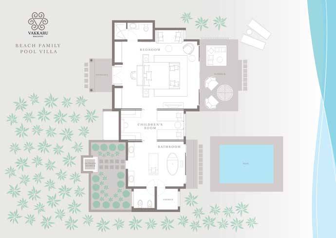 Grundriss, Beach Family Pool Villa, Vakkaru Maldives