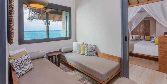 Kinderzimmer, Over Water Family Pool Villa, Vakkaru Maldives