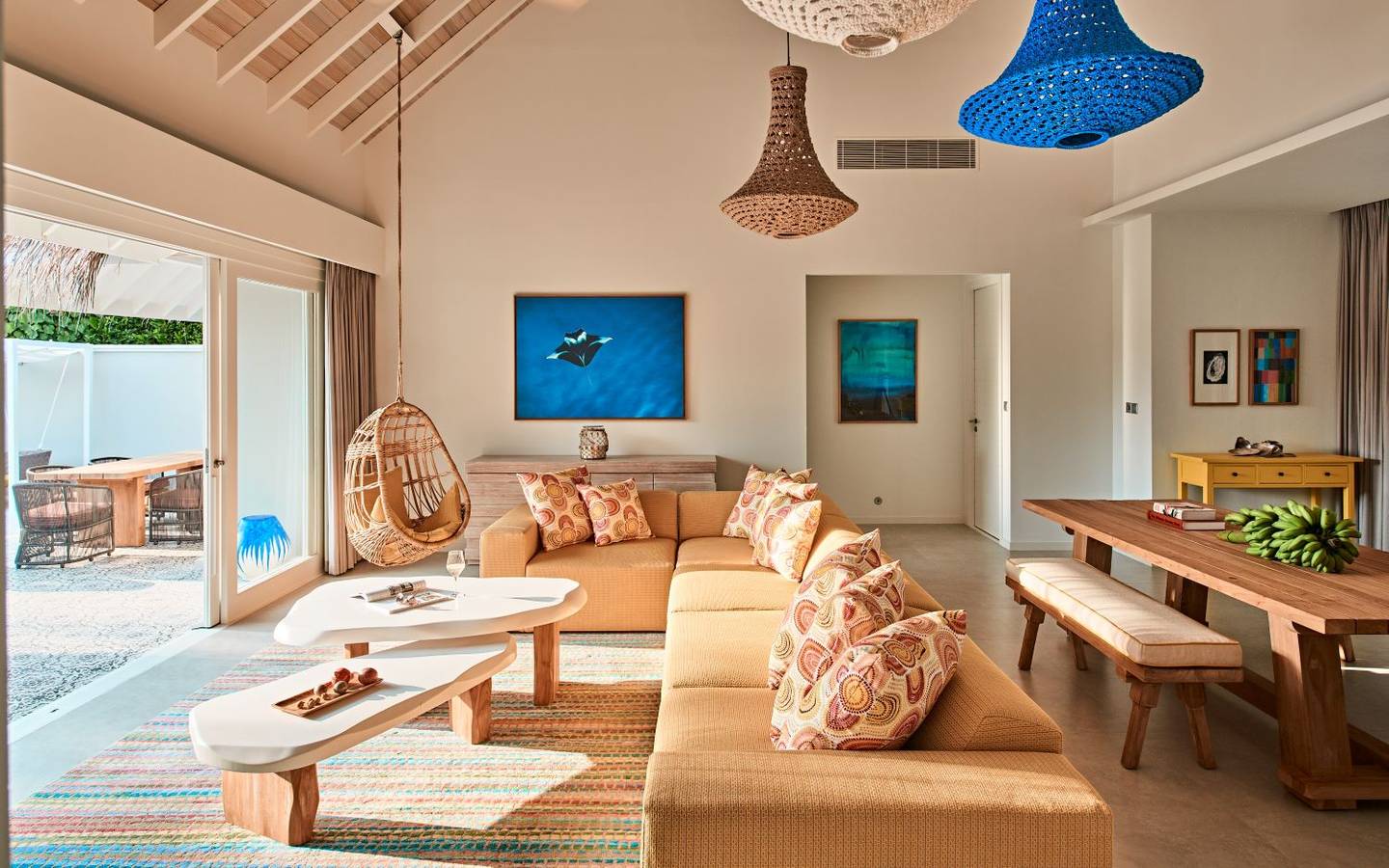 Seaside Finolhu, Baa Atoll, Maldives, Two Bedroom Beach Pool Villa, Wohnzimmer