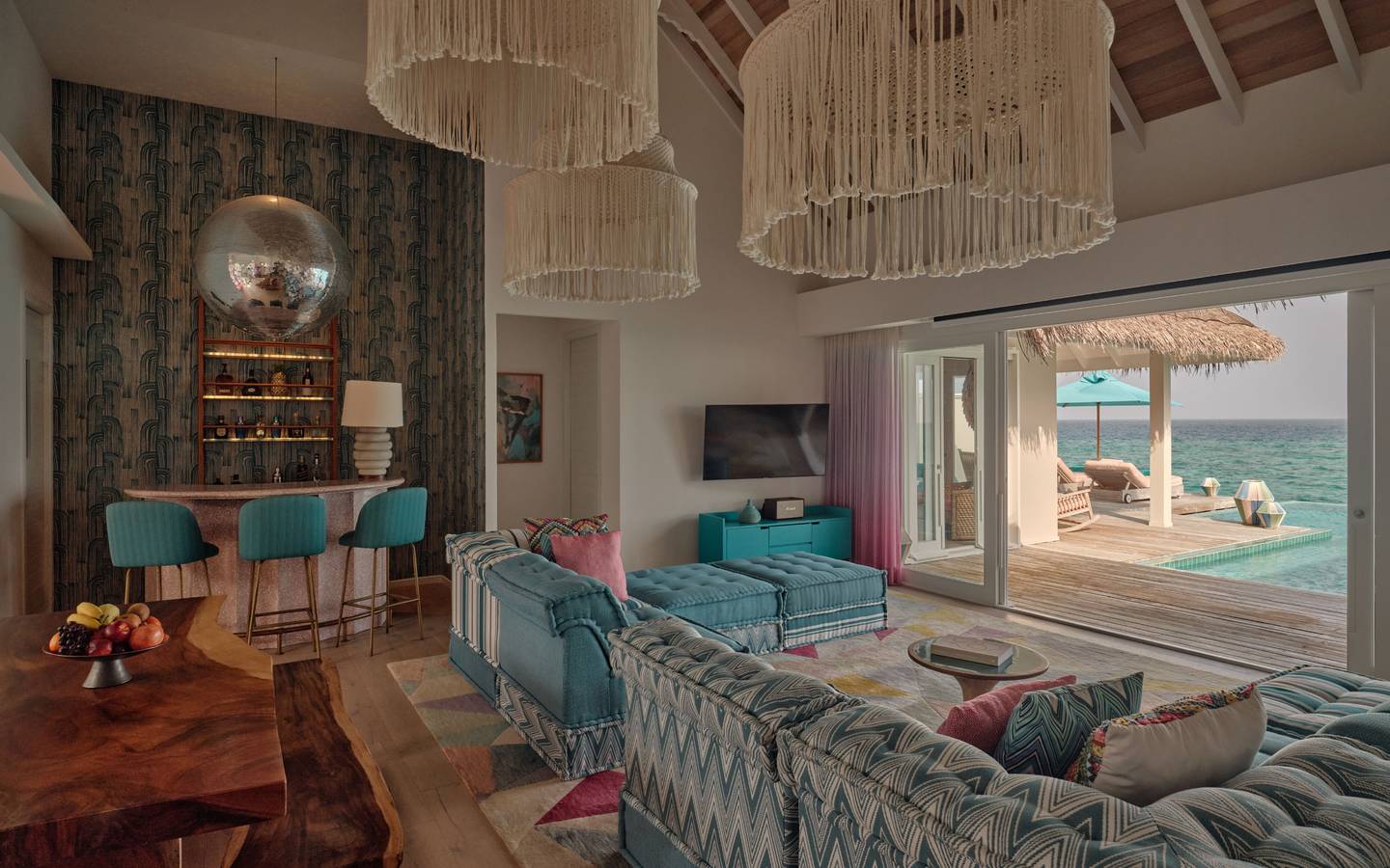 Seaside Finolhu_Rockstar Two Bedroom Villa Living and Dining Area