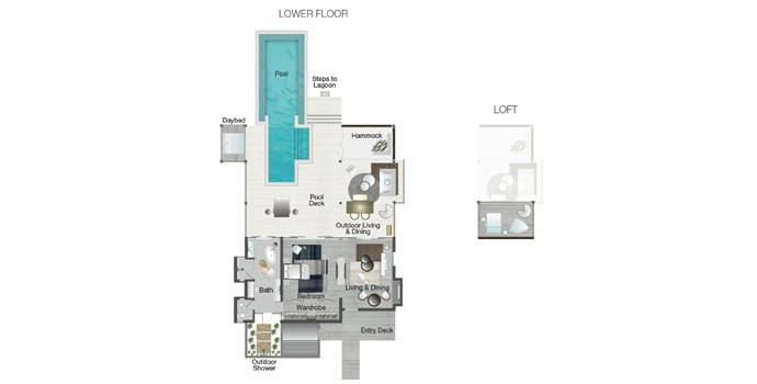 Floorplan, Sunset Water Villa mit Pool, Four Seasons Resort Maldives