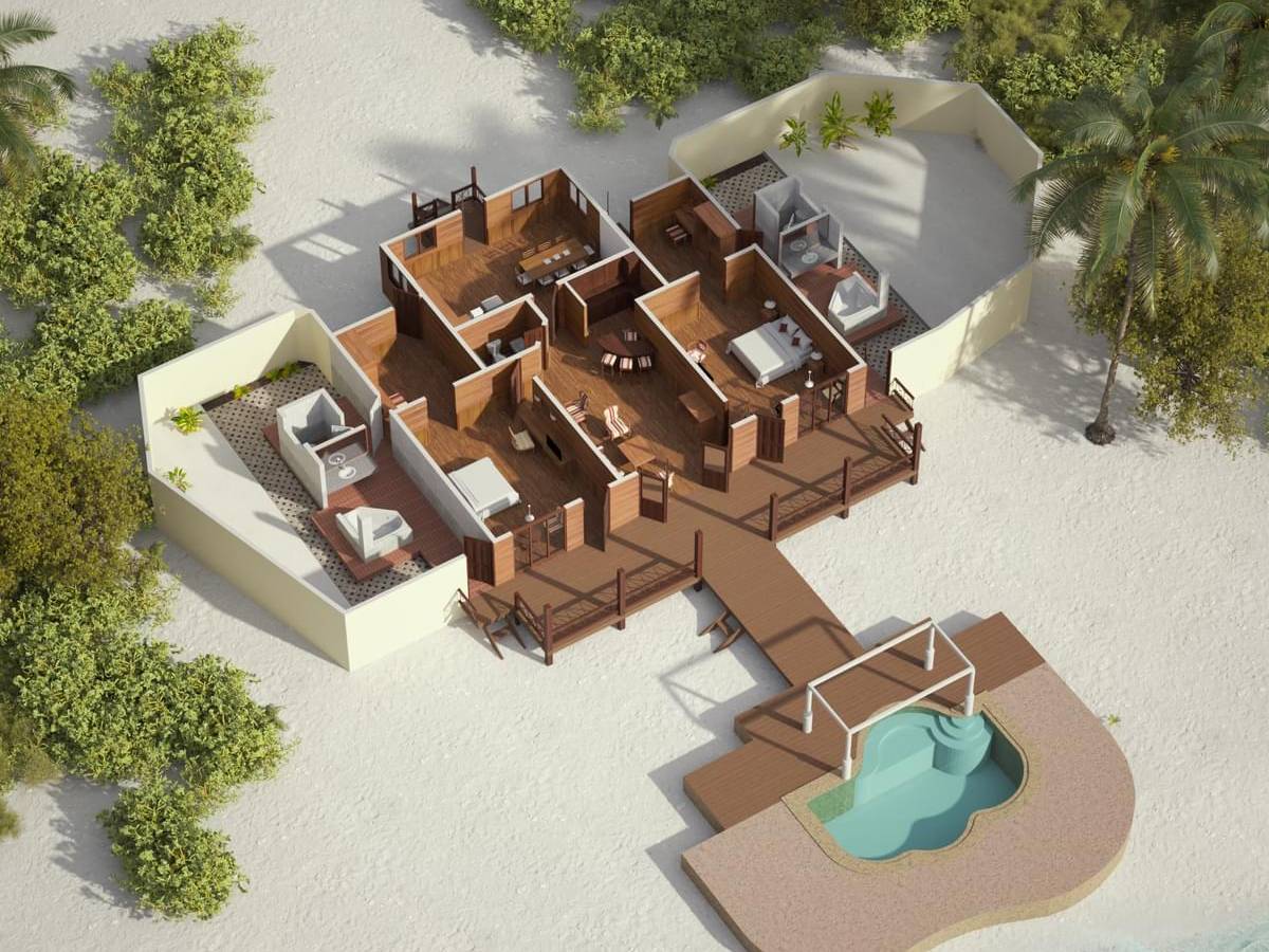 Grundriss, Two-bedroom Beach Pool Residence