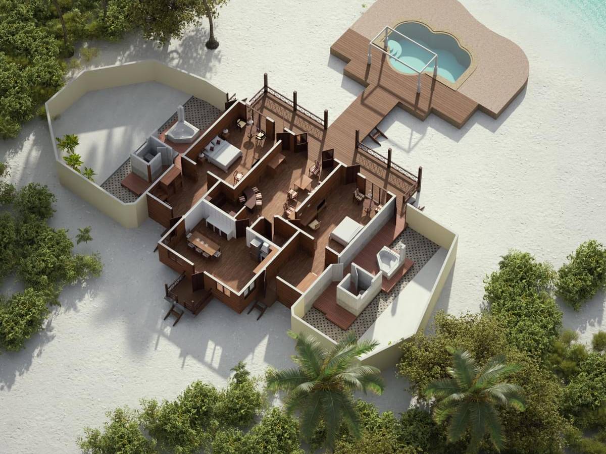 Grundriss, Two-bedroom Beach Pool Residence