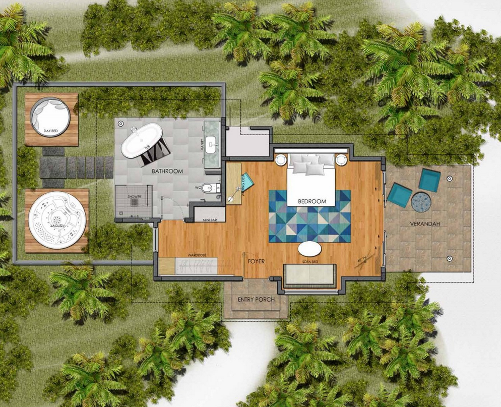 Kandima, Beach Villa with Swirl Pool, Floorplan
