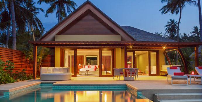 Am Abend, Family Beach Pool Villa, Niyama Private Islands Maldives