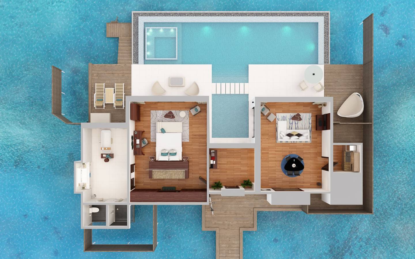 Water Pool Pavillon Mit Einem Schlafzimmer Niyama Maldives 6