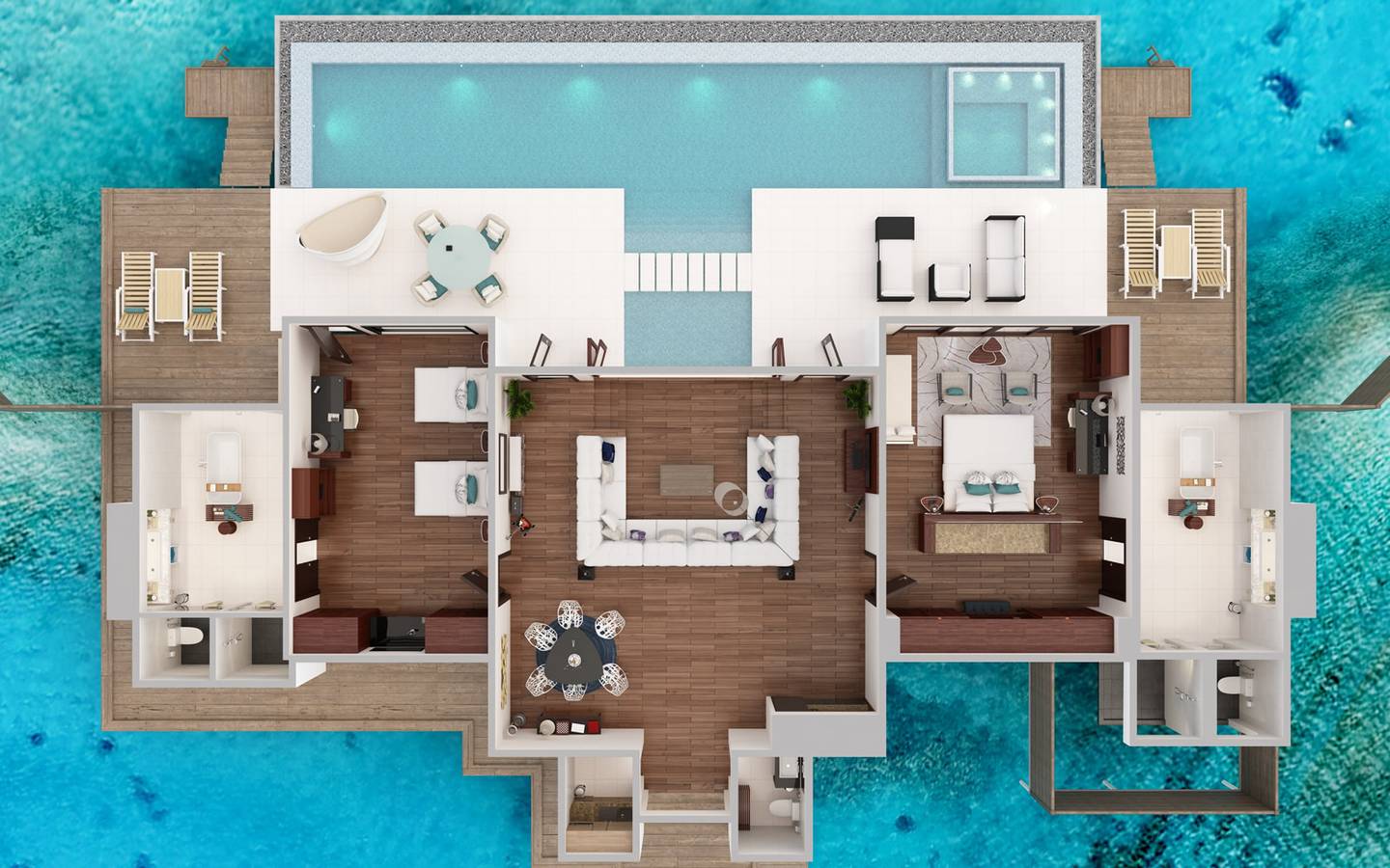 Two Bedroom Ocean Pool Pavilion, Niyama Private Islands Maldives 4