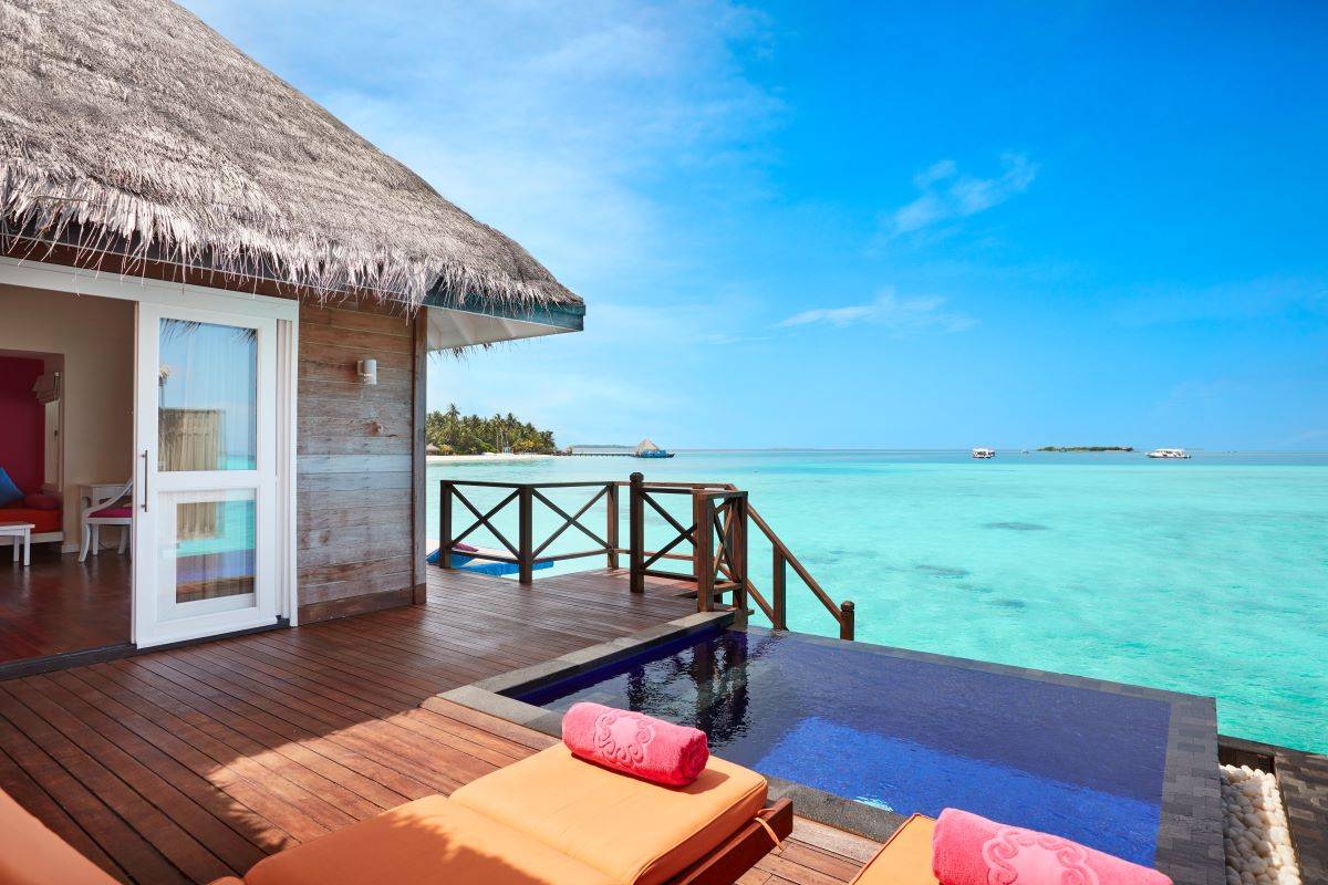 Sun Siyam Vilu Reef, Malediven, Water Villa with Pool, Terrasse mit Pool