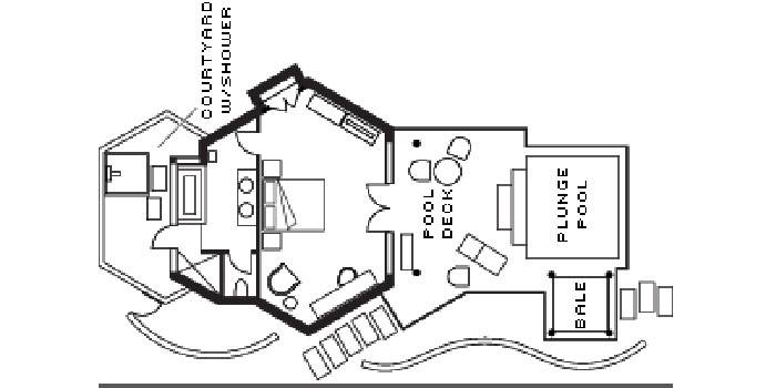 Grundriss, Sunset Beach Pavilion with Pool, Four Seasons Resort Maldives at Kuda Huraa