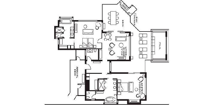 Grundriss, Sunset Three Bedroom Water Suite with Pool, Four Seasons Resort Maldives at Kuda Huraa