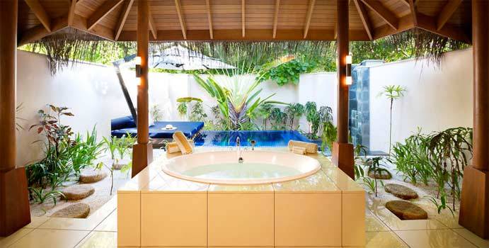 Bad, Beach Bungalow with Pool, Huvafen Fushi Maldives