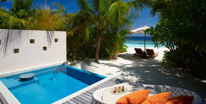 Pool, Deluxe Beach Bungalow with Pool, Huvafen Fushi Maldives