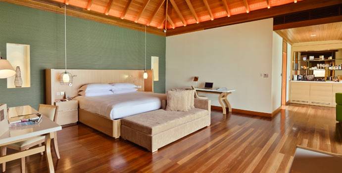 Schlafzimmer, Ocean Bungalow with Pool, Huvafen Fushi Maldives