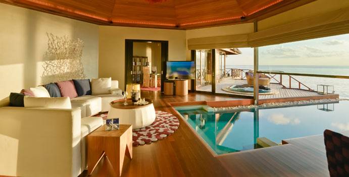 Wohnraum, Two Bedroom Ocean Pavilion with Pool, Huvafen Fushi Maldives