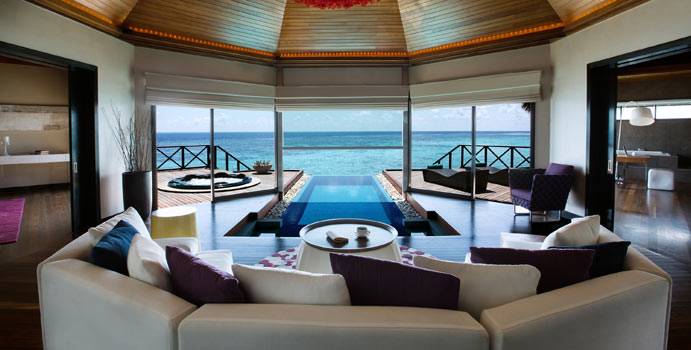 Wohnlounge, Two Bedroom Ocean Pavilion with Pool, Huvafen Fushi Maldives