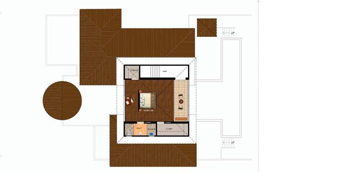 Grundriss erster Stock, Two Bedroom Beach Pavilion with Pool, Huvafen Fushi Maldives