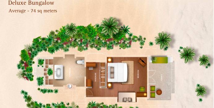 Grundriss, Deluxe Bungalow, Kurumba Maldives