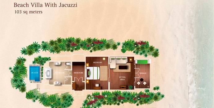 Grundriss, Beach Villa with Jacuzzi, Kurumba Maldives